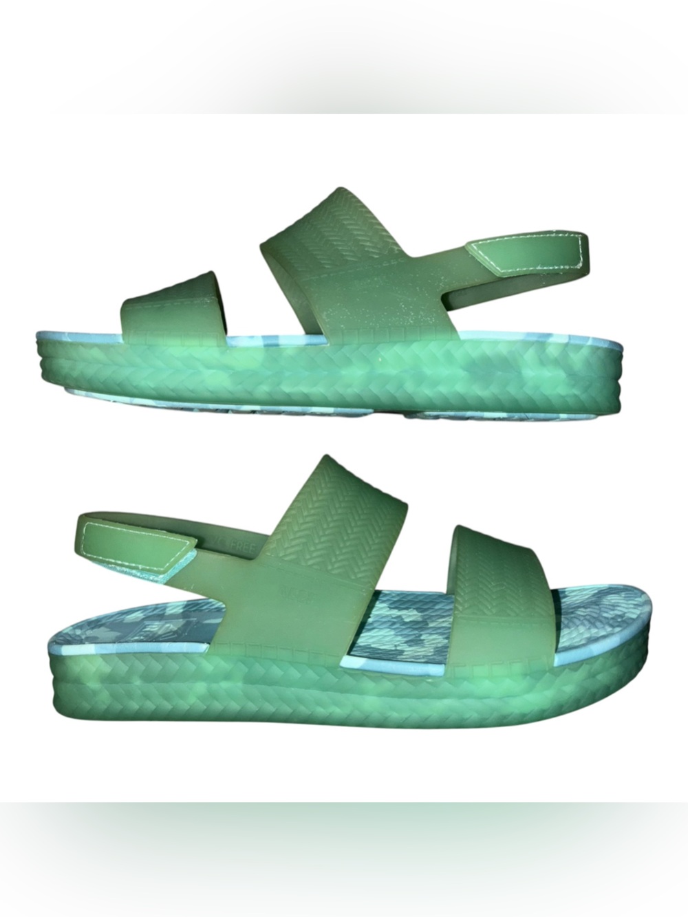 Reef Water Vista Women's Sandals Size 10 Beach Marbled Blue green PVC Free - Picture 9 of 10